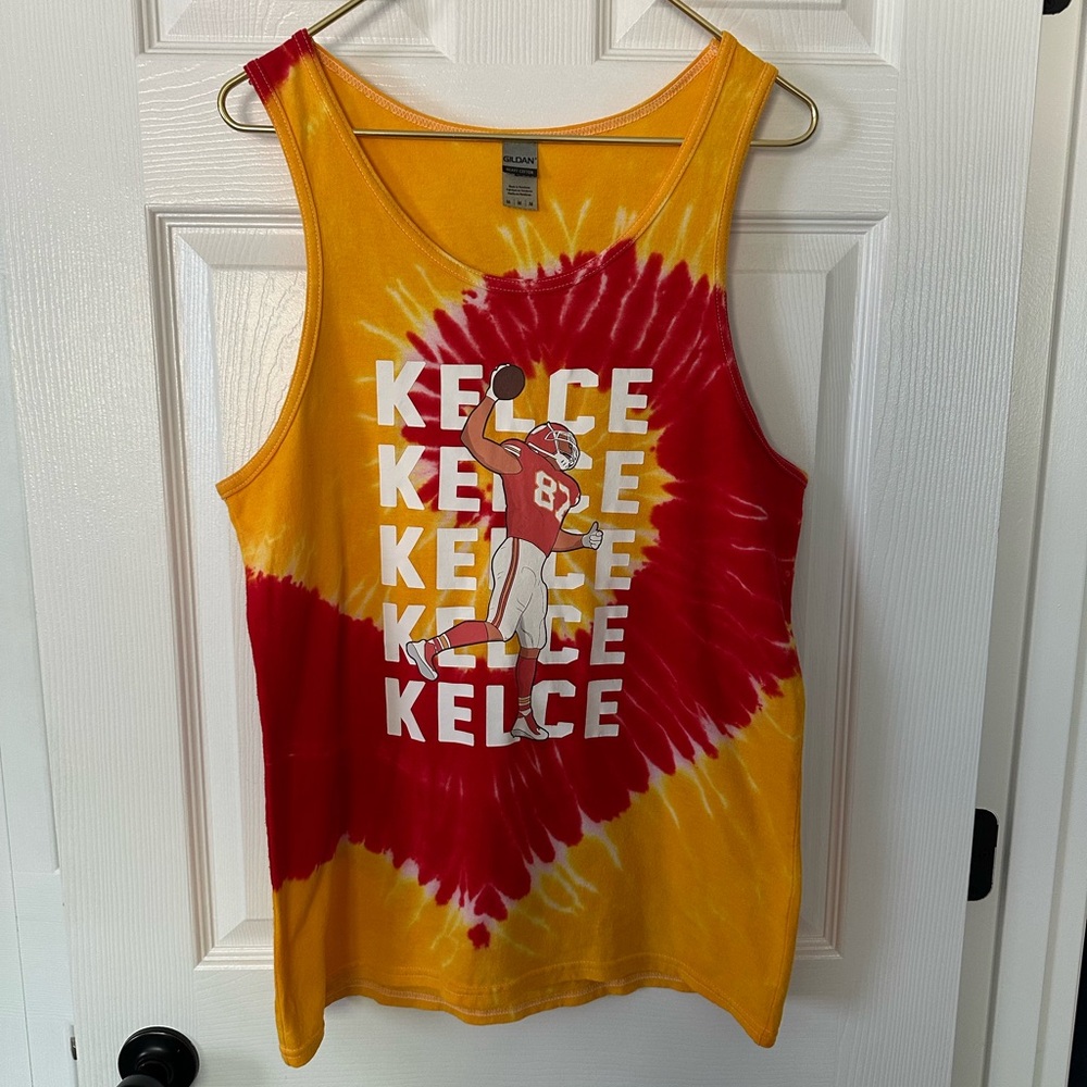 UNISEX size Med - Travis Kelce Kansas City Chiefs Tie-Dye Tank Top